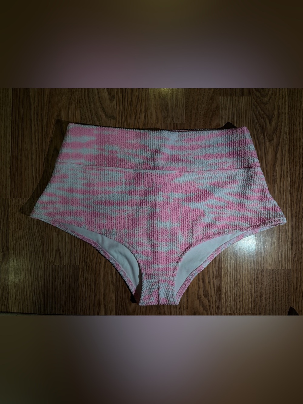 NWOT Sz XL Victoria’s Secret PINK " Pink Tie Dye " crinkle high-waist bikini
